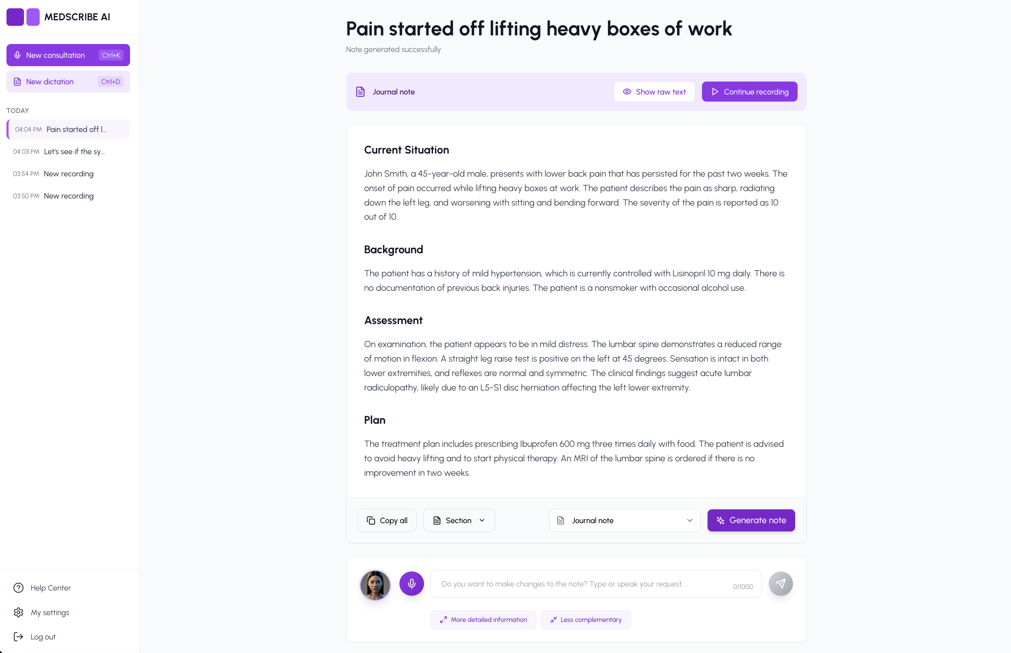 Medscribe Medical Documentation